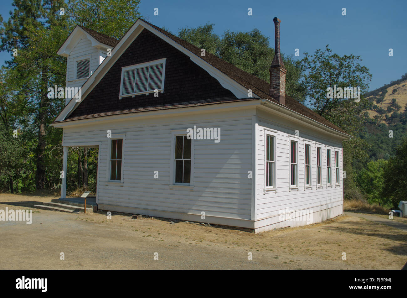 Coloma schoolhouse at the 1849 gold discovery musem, near Placerville, California. Stock Photo