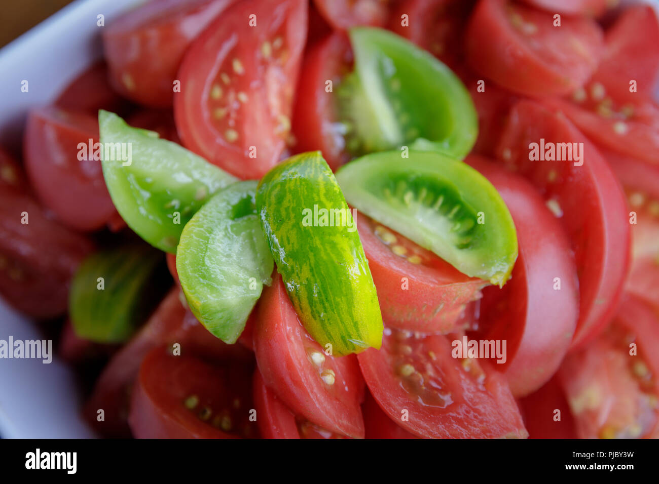 Heirloom tomatoes, New York State, USA. Stock Photo