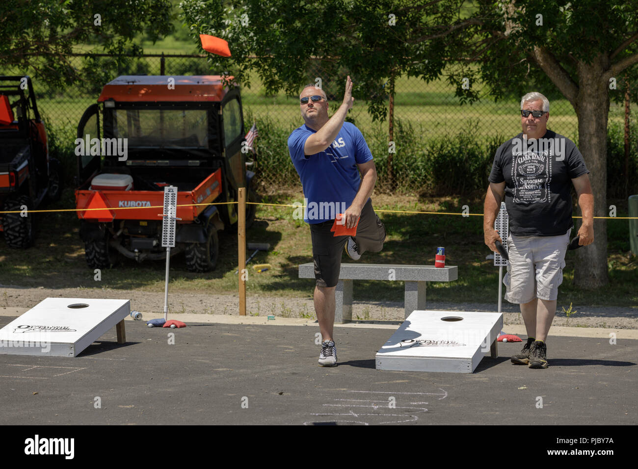 Boise State University Stadium Long Stripethemed Cornhole 