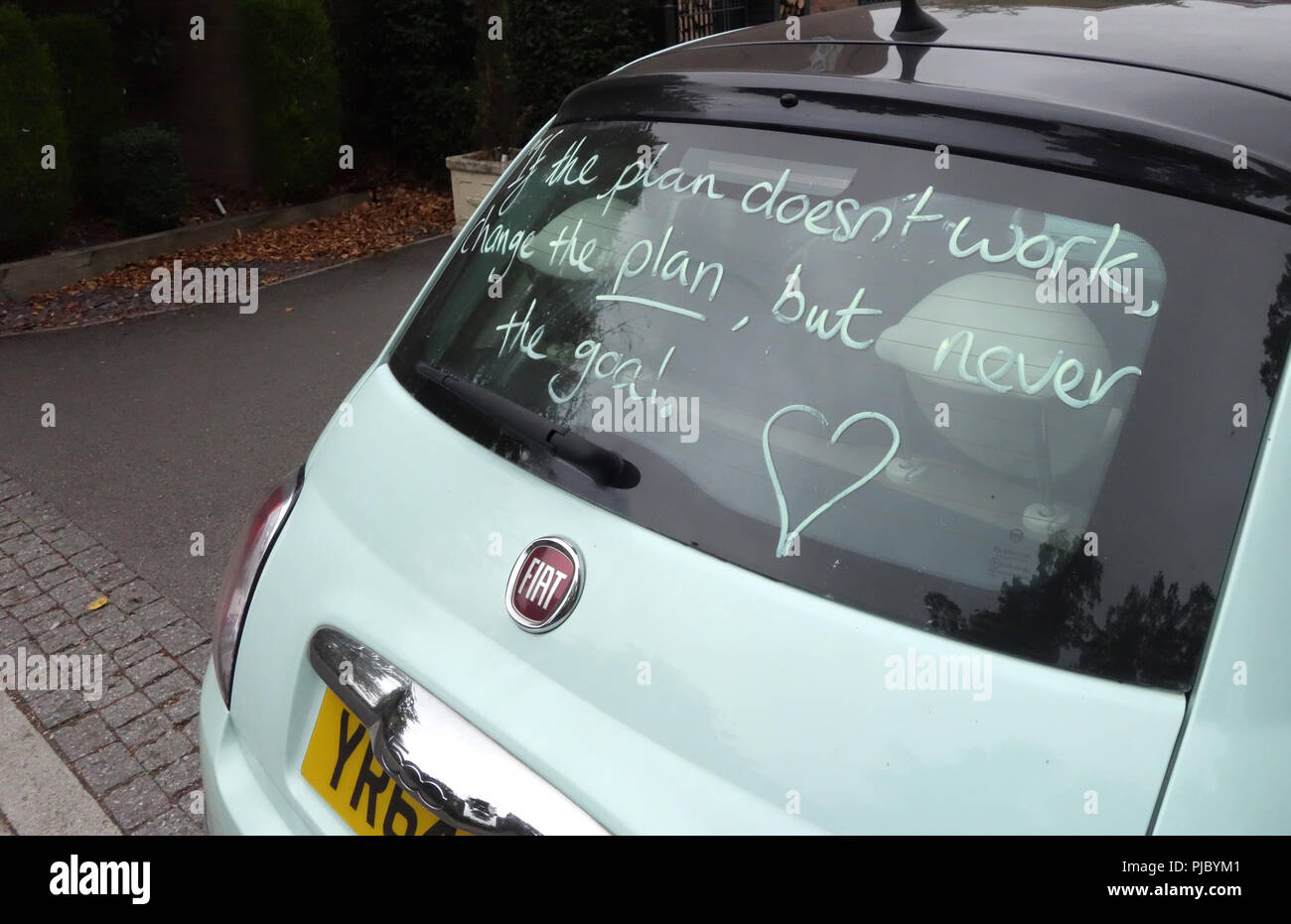 Words written on car window hi-res stock photography and images - Alamy