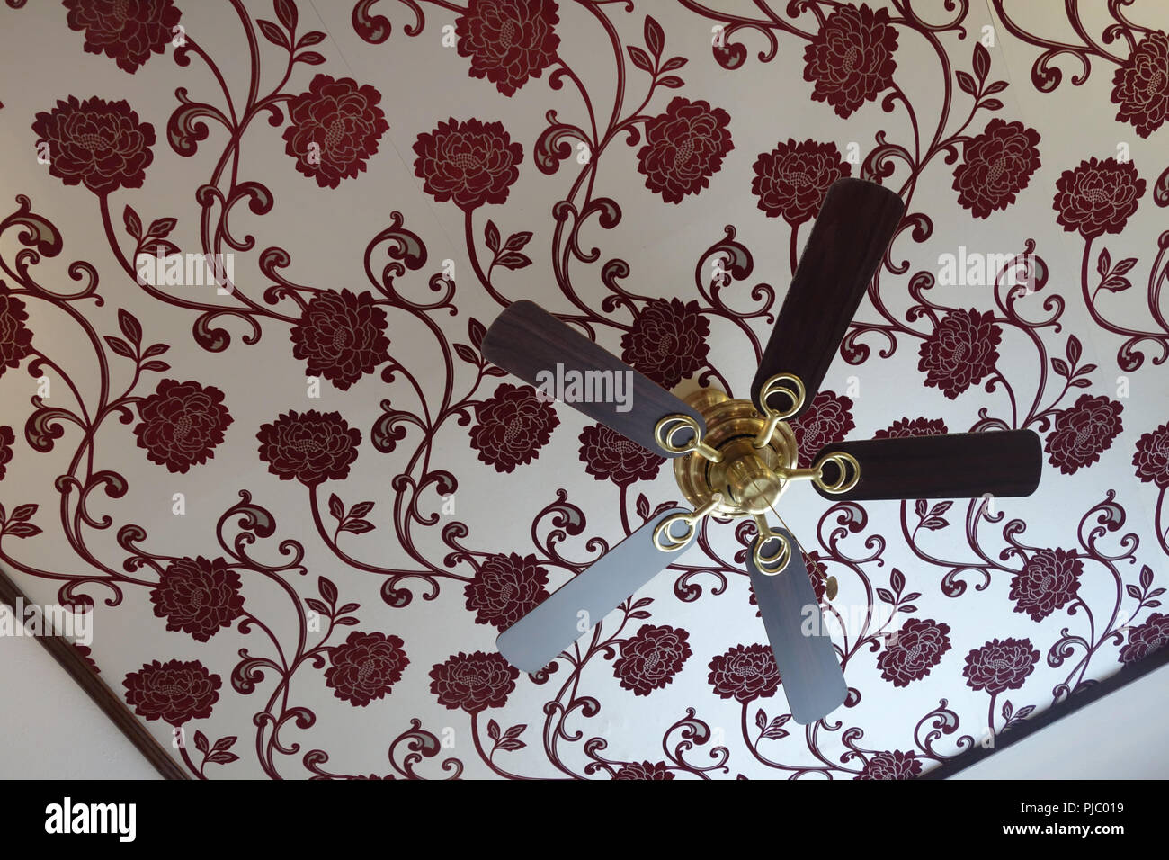 Looking Up At Ceiling Fan On Interior Of Pub In Bawtry