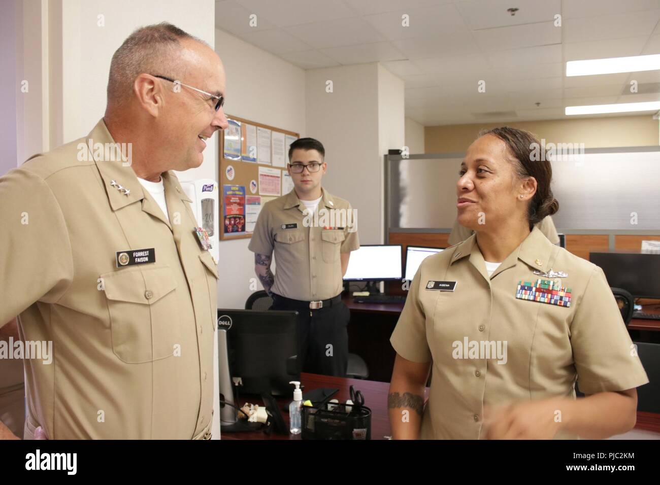 During a visit to Naval Health Clinic (NHC) Lemoore, Vice Adm. Forrest