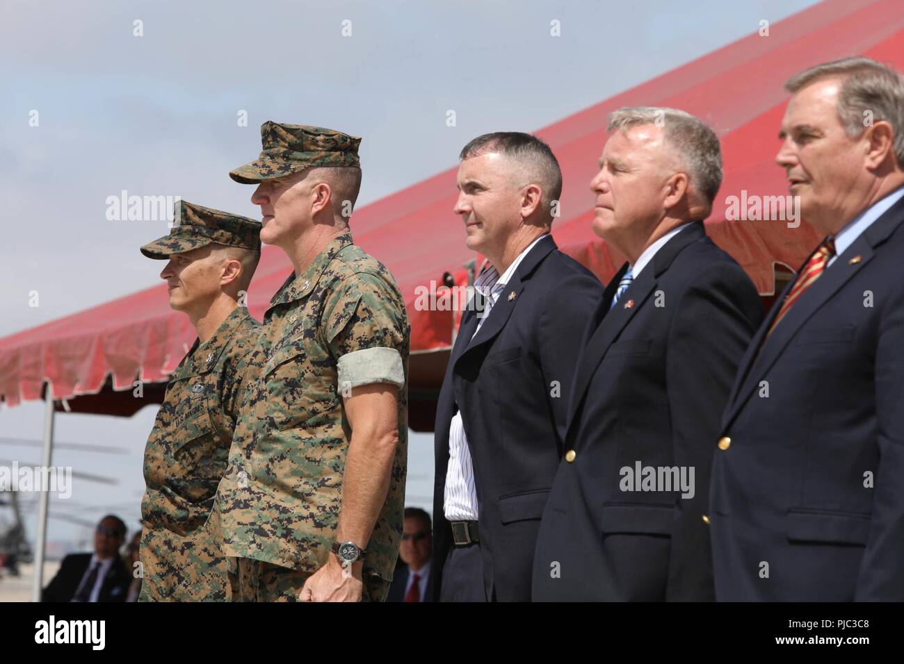 From left to right, Col. Charles Dockery, commanding officer of Marine