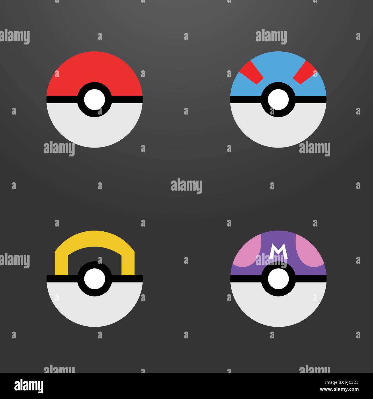 Pokemon Pokeball Icon Digital Clipart in Rainbow Colors -  Hong Kong