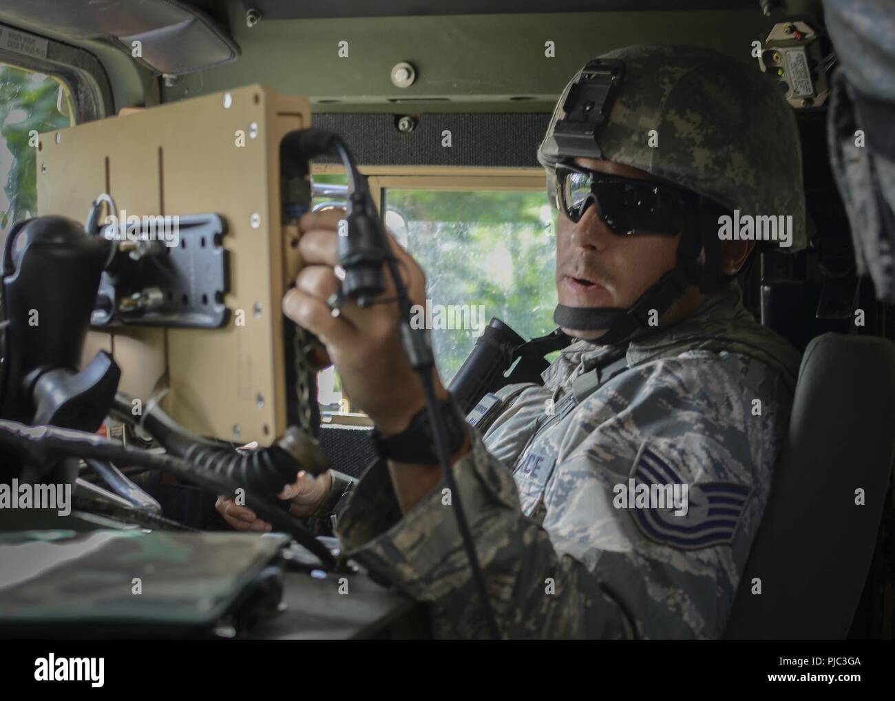 U.S. Air Force Technical Sgt. Erik Rosenberger, a Security Forces Airman with the 128th Air