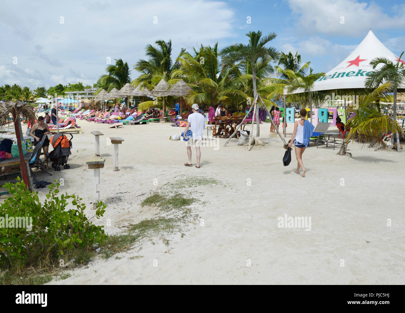 Ambergris Caye, Secret Beach, Belize Stock Photo