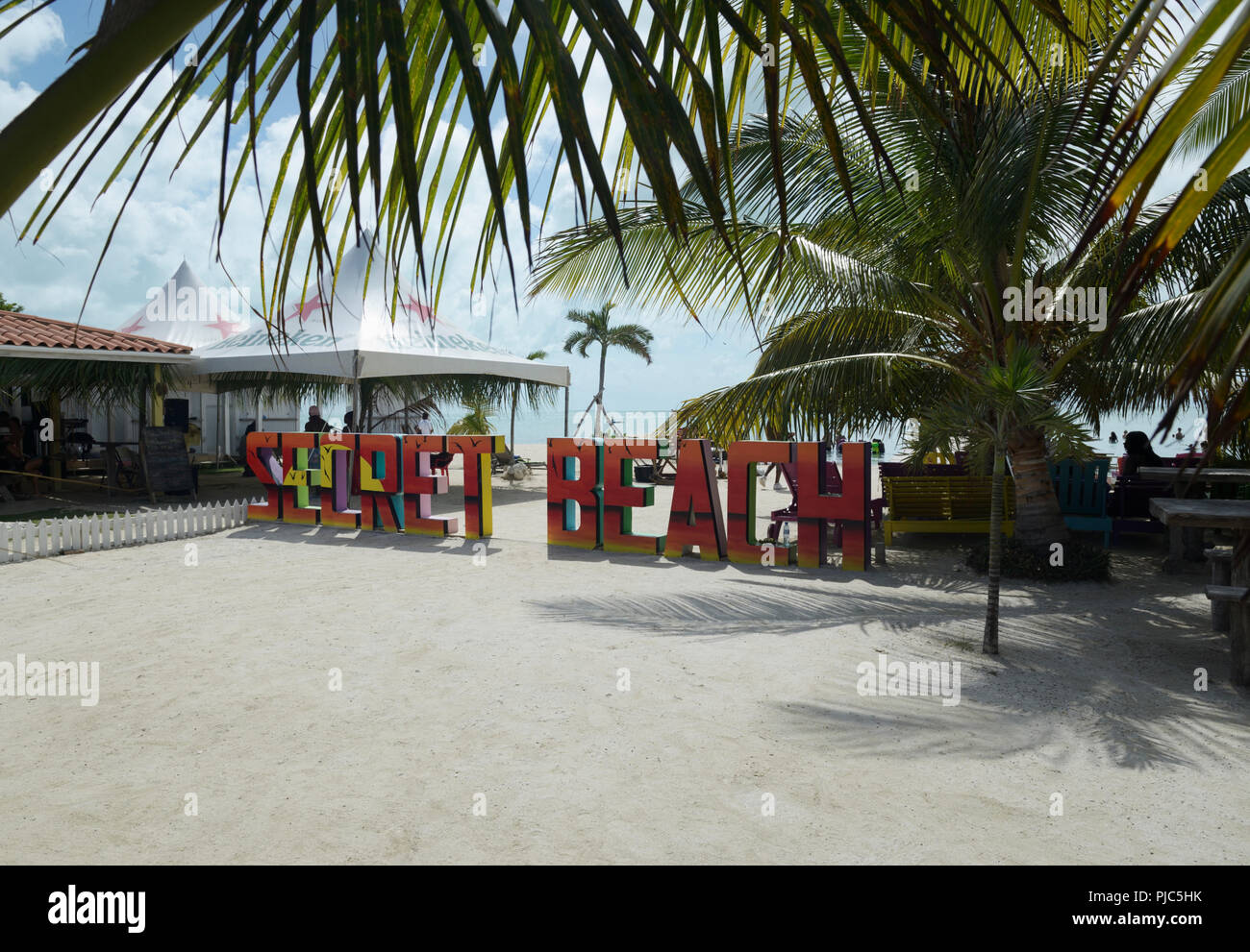 Ambergris Caye Secret Beach Belize Stock Photo Alamy
