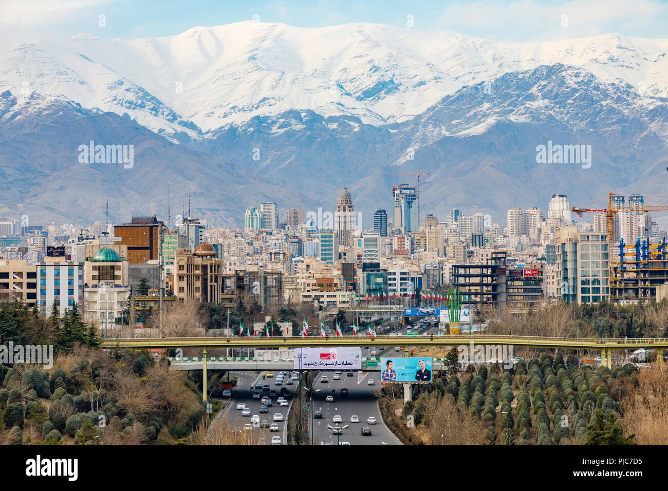 Islamic Republic of Iran. Tehran. City center and mountainous