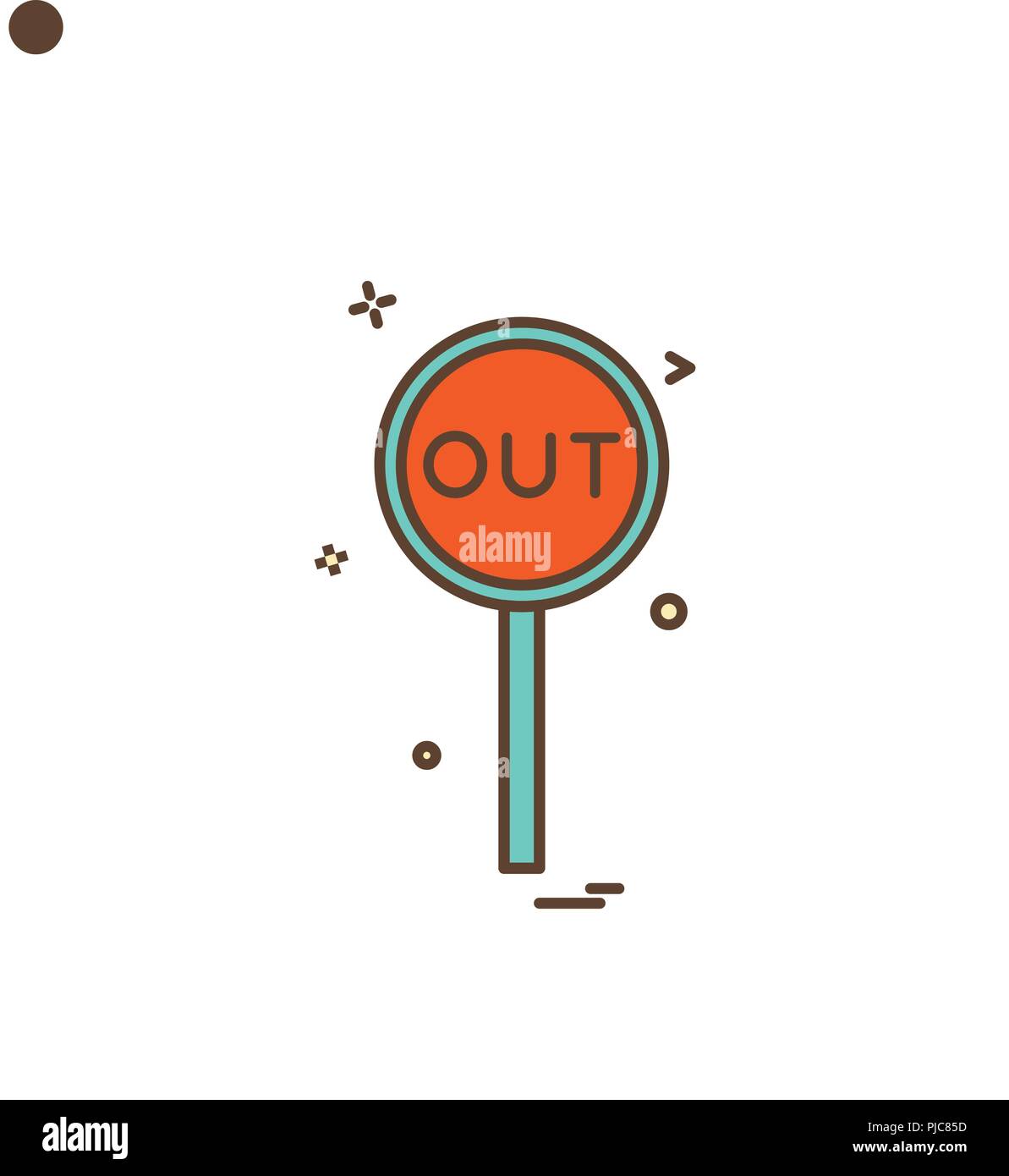 out decision umpire icon vector design Stock Vector