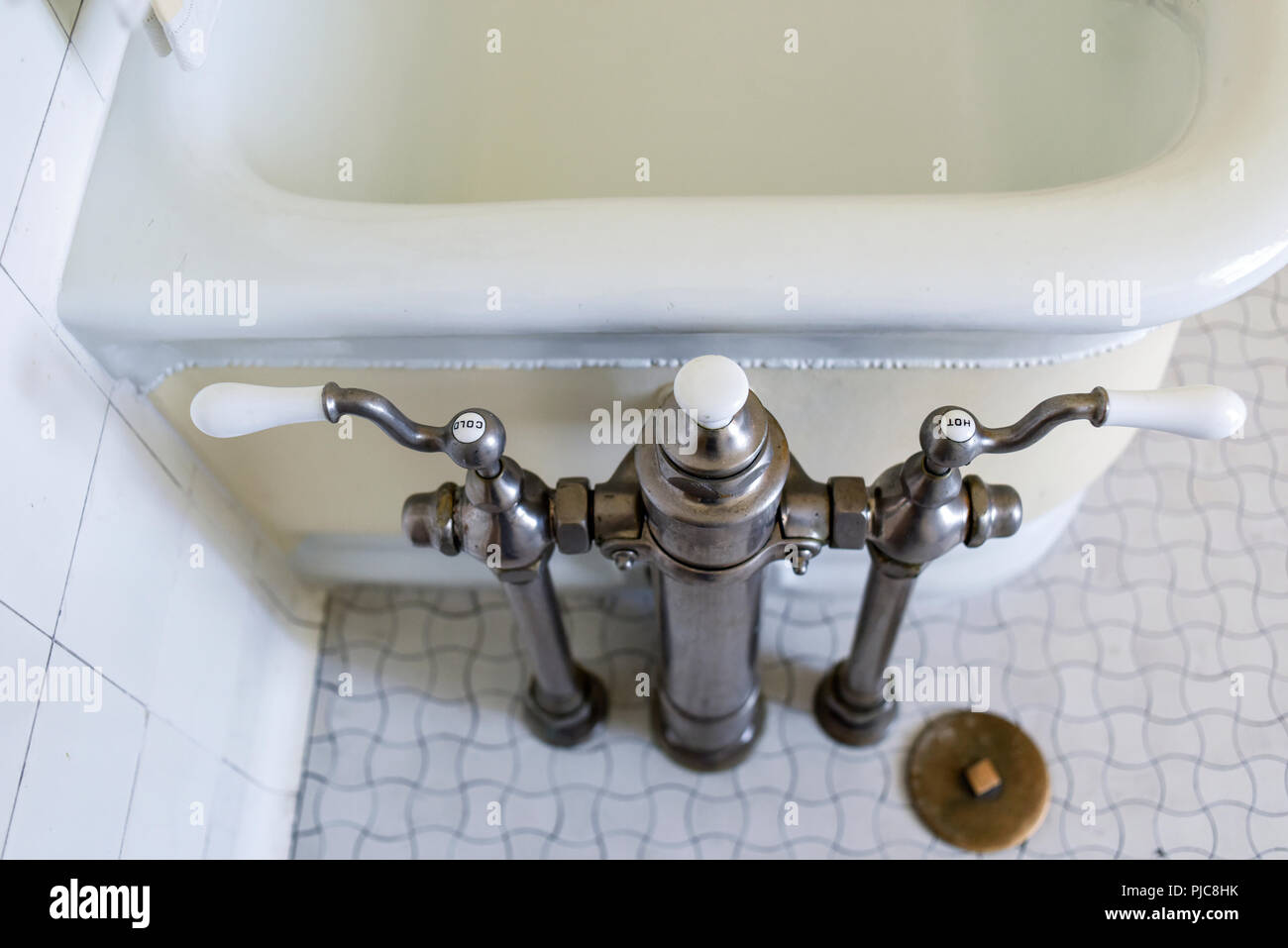 Antique faucet in the master bathroom of the Eastman House in Rochester
