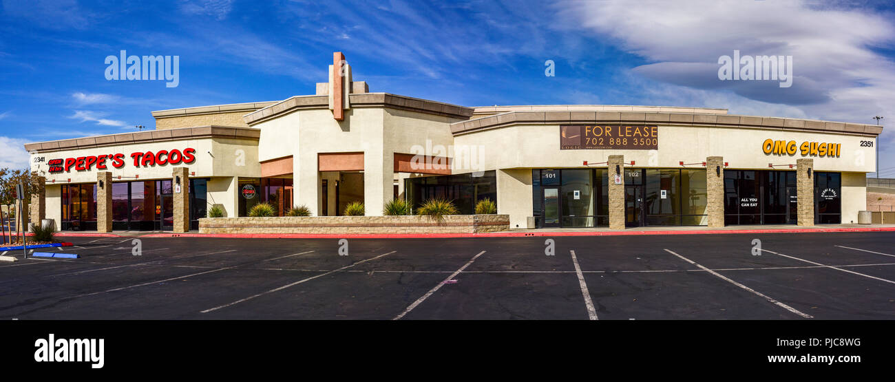 Pepe’s Tacos Restaurant in a strip mall in Las Vegas, Nevada Stock Photo