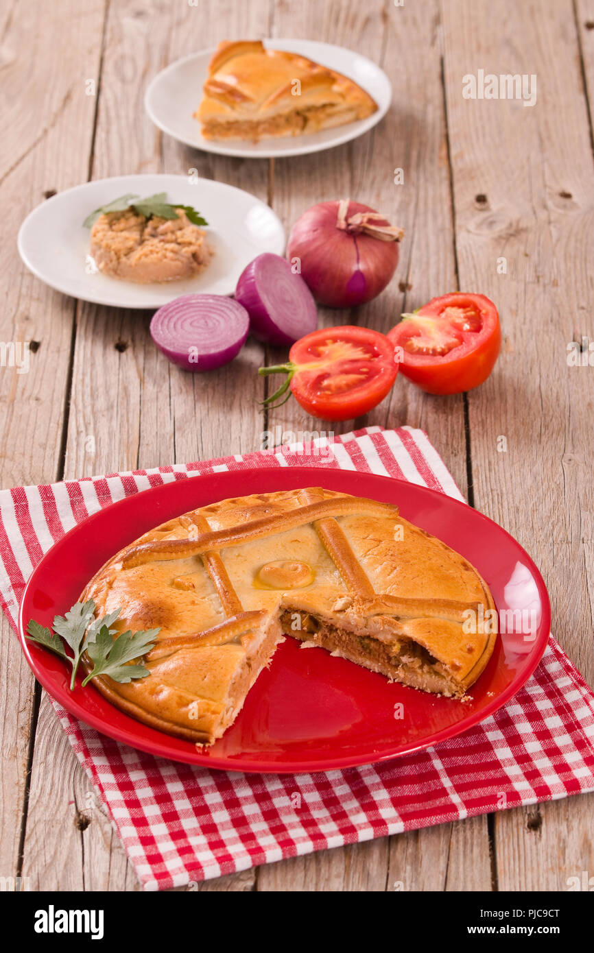 Spanish tuna pie Stock Photo Alamy