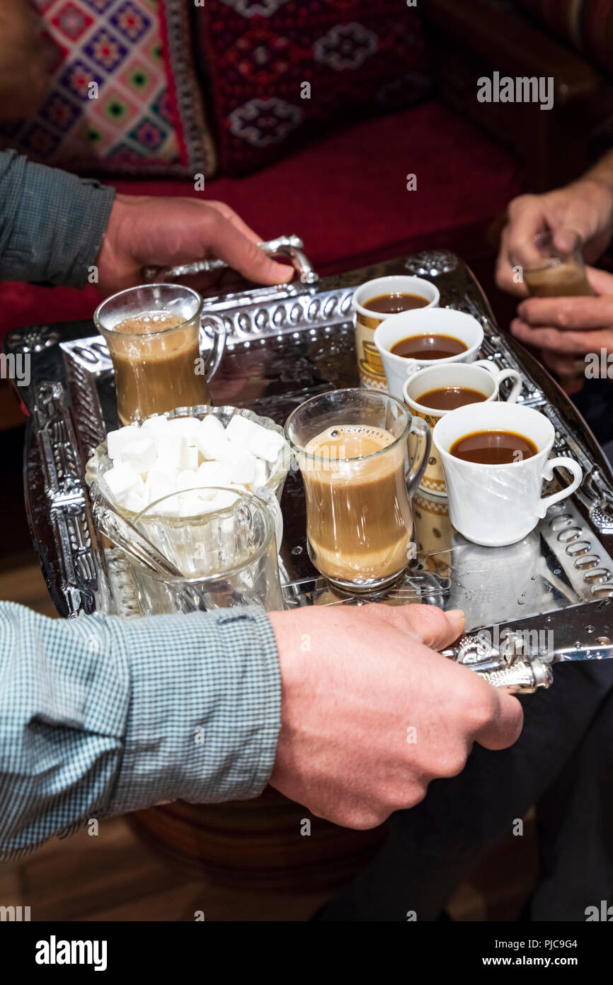 Islamic Republic of Iran. Isfahan. Coffee being served Stock Photo Alamy