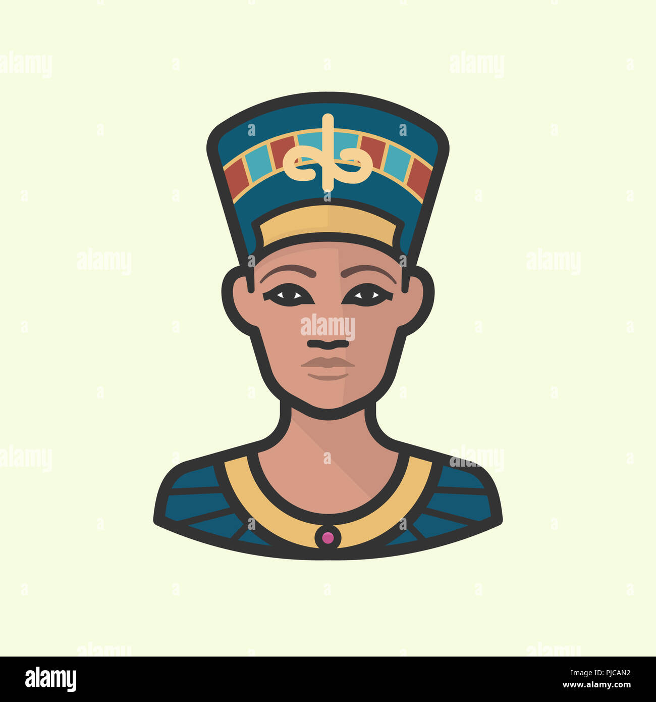 Нефертити Египетская царица рисунок карандашом