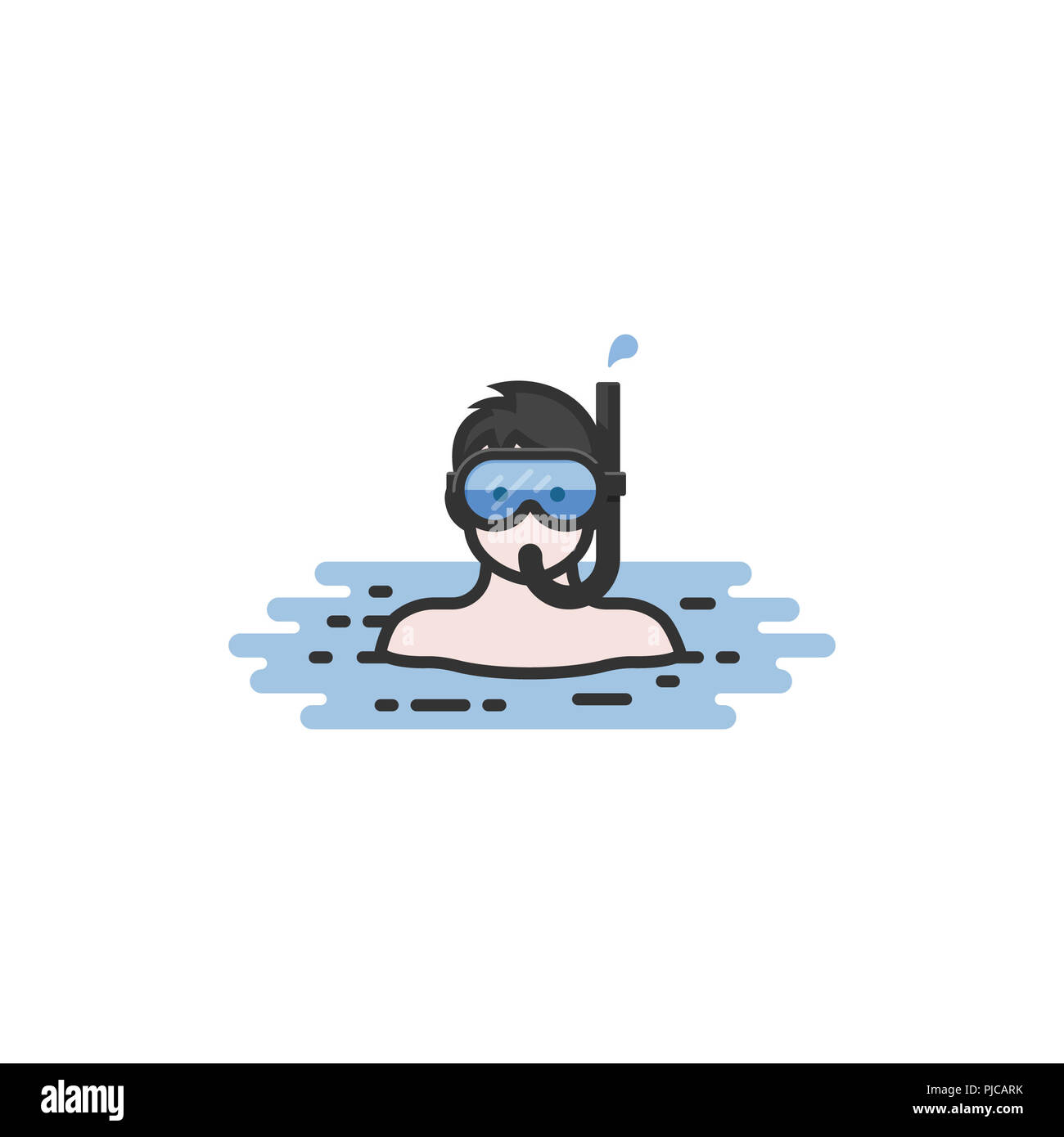 Man snorkeling in water Stock Photo