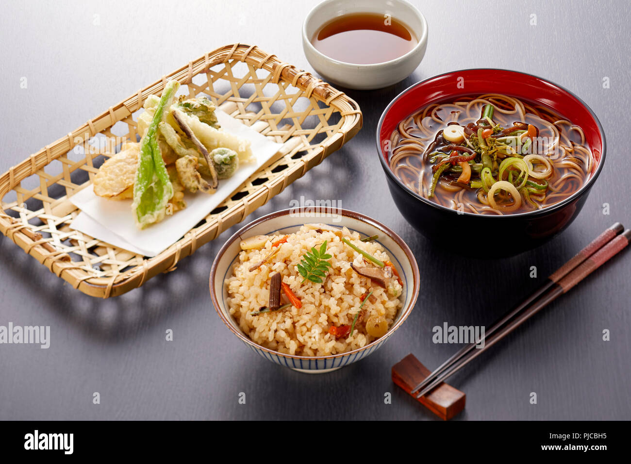 Japanese style meal menu Stock Photo