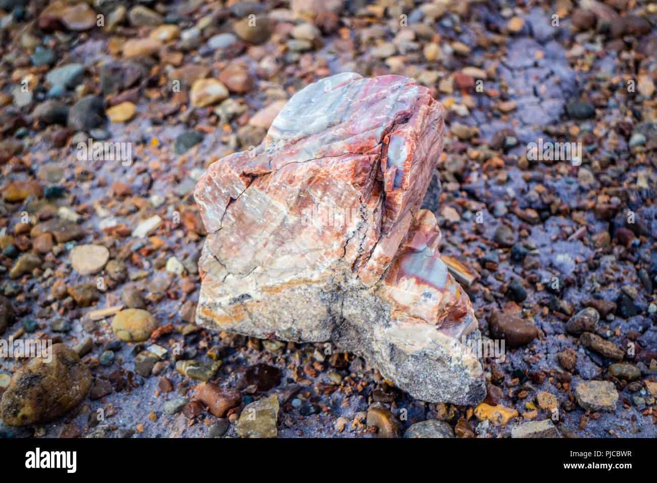 Quartz Crystal in Petrified Forest National Park, Arizona Stock Photo