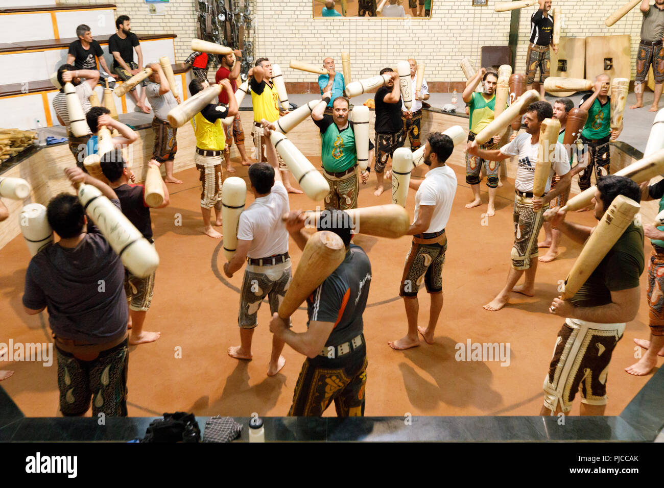 Islamic Republic of Iran. Tehran Gymnasium or Zoorkhaneh. Traditional