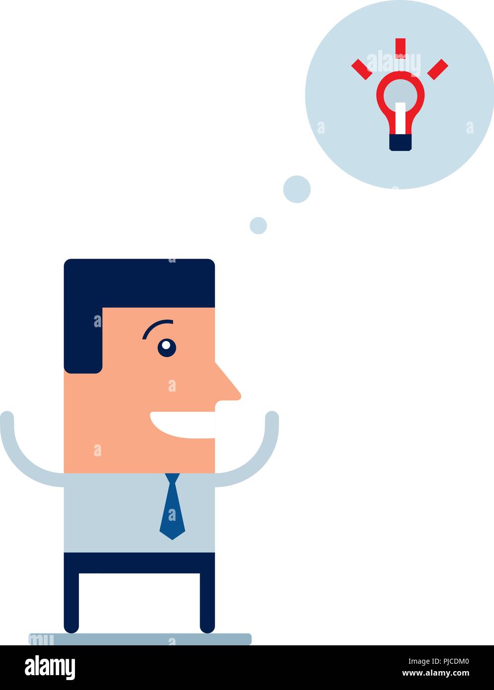 Happy businessman with an idea Stock Vector