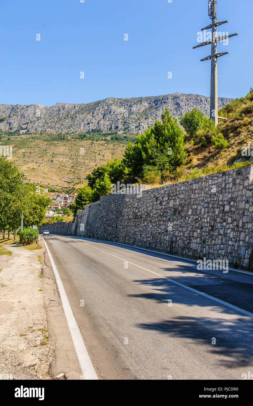 tourist town of Dugi Rat in central Dalmatia Stock Photo