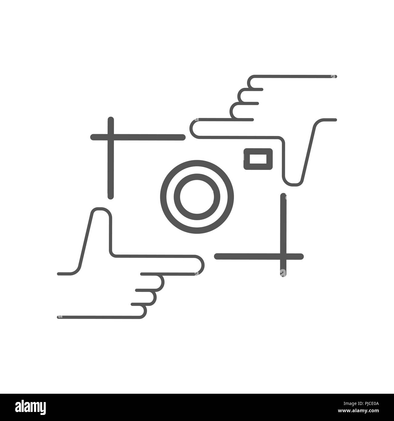 Camera flat icon. Single high quality symbol of info for web design or mobile app. Thin line signs of chat for design logo, visit card, etc. Outline logo of video. Stock Vector