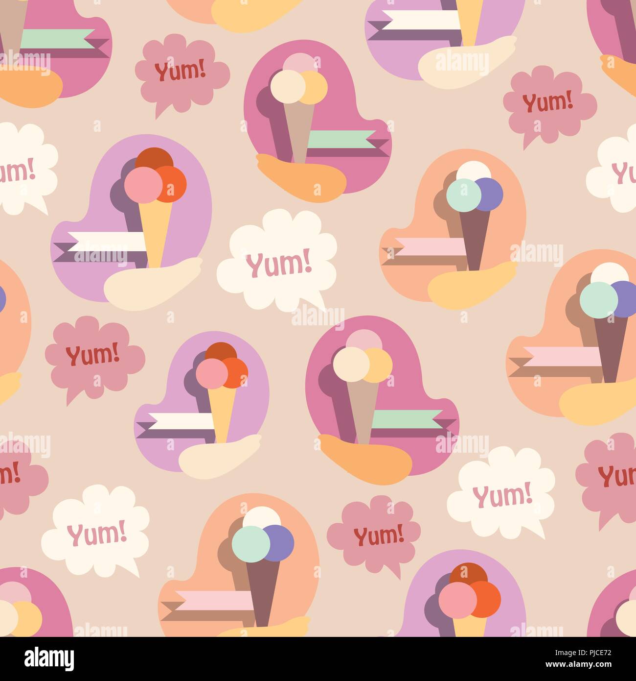 Lovely ice - cream cones seamless background pattern Stock Vector Image ...
