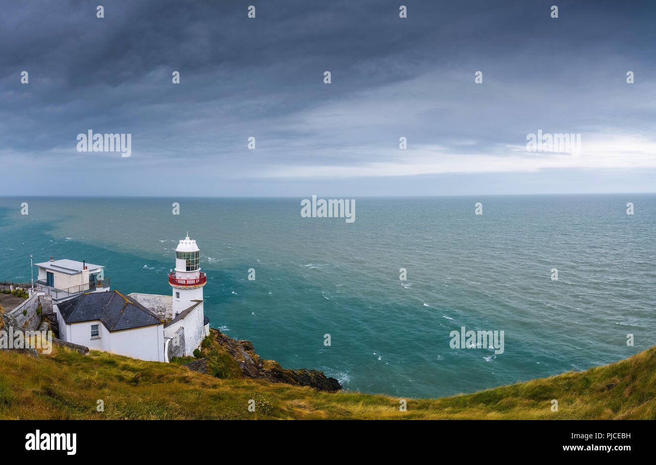 Wicklow Lighthouse at Wicklow, Ireland Stock Photo