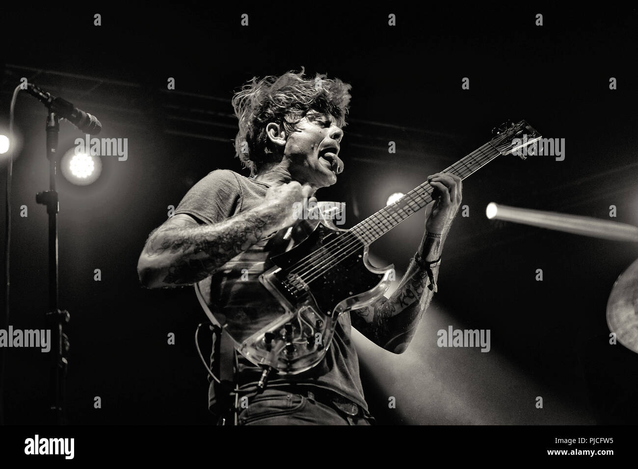 John Dwyer Of The Oh Sees Live At The End Of The Road Festival Stock Photo Alamy