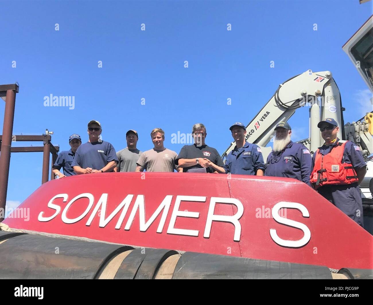 Coast Guard marine inspectors Lt. Mary Petty Officer 1st Class