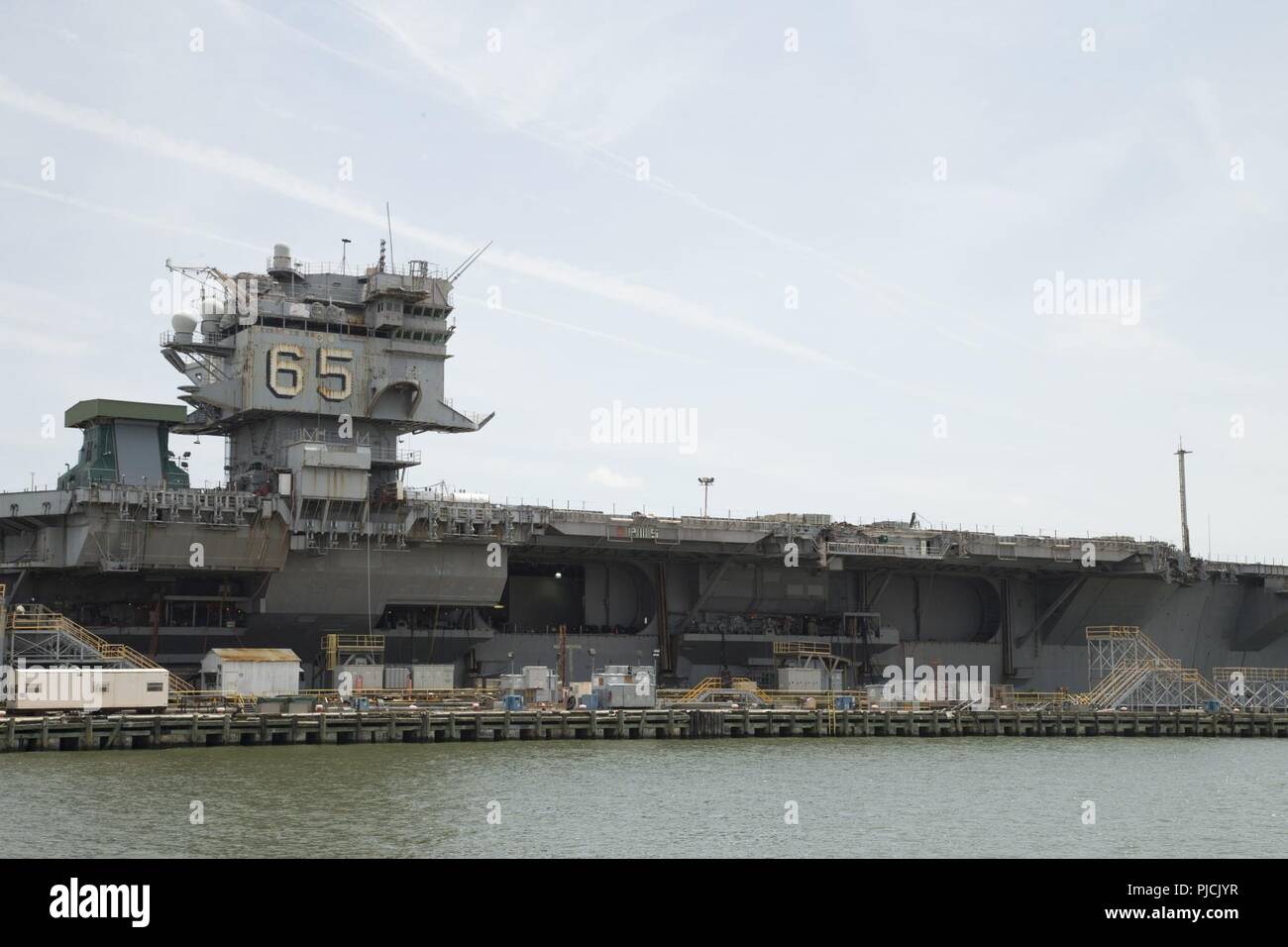 NEWPORT NEWS, Va. (July 15, 2018) USS Enterprise (CVN 65) sits