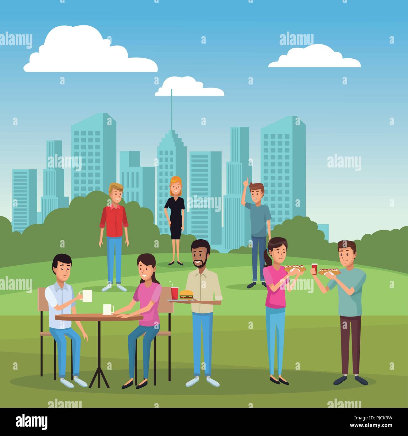 People at park Stock Vector Image & Art - Alamy