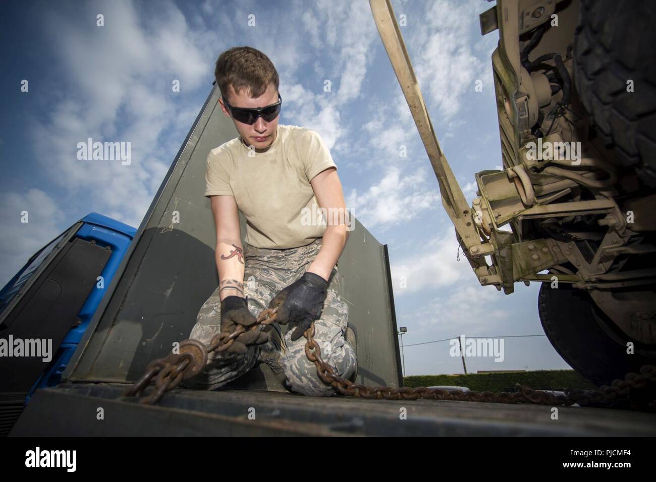 U.S. Air Force Airman 1st Class Dennis Fite, 100th Logistics Readiness