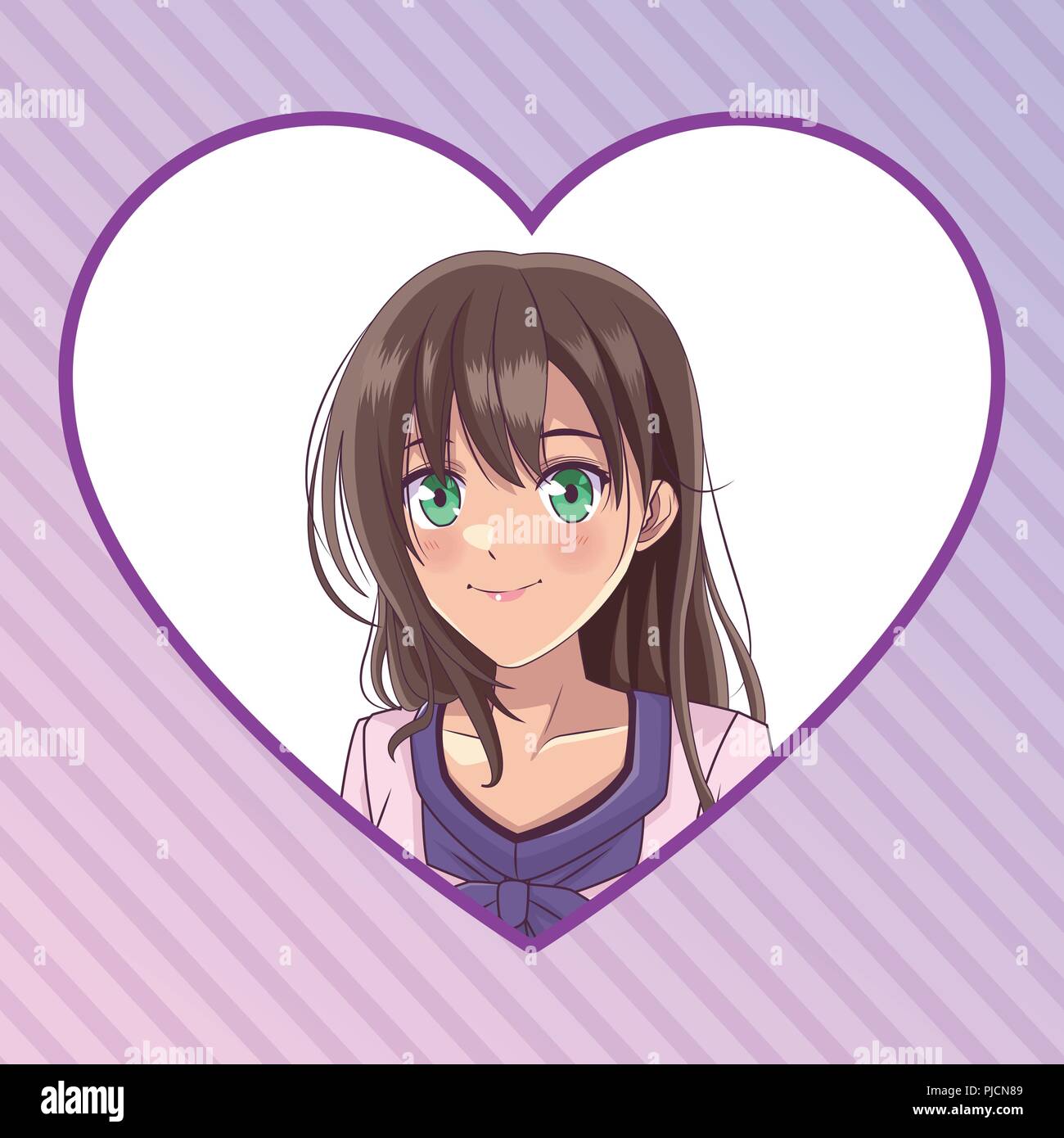 Beautiful woman anime face Stock Vector Image & Art - Alamy