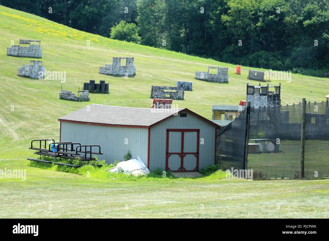 The Fort McCoy tactics area for paintball and laser tag is shown July