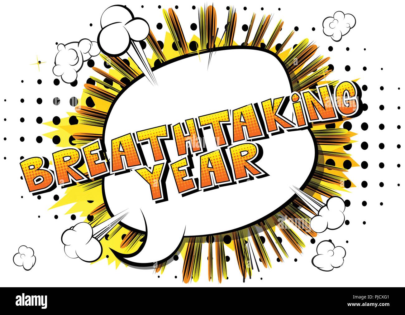 Breathtaking Year - Vector illustrated comic book style phrase. Stock Vector