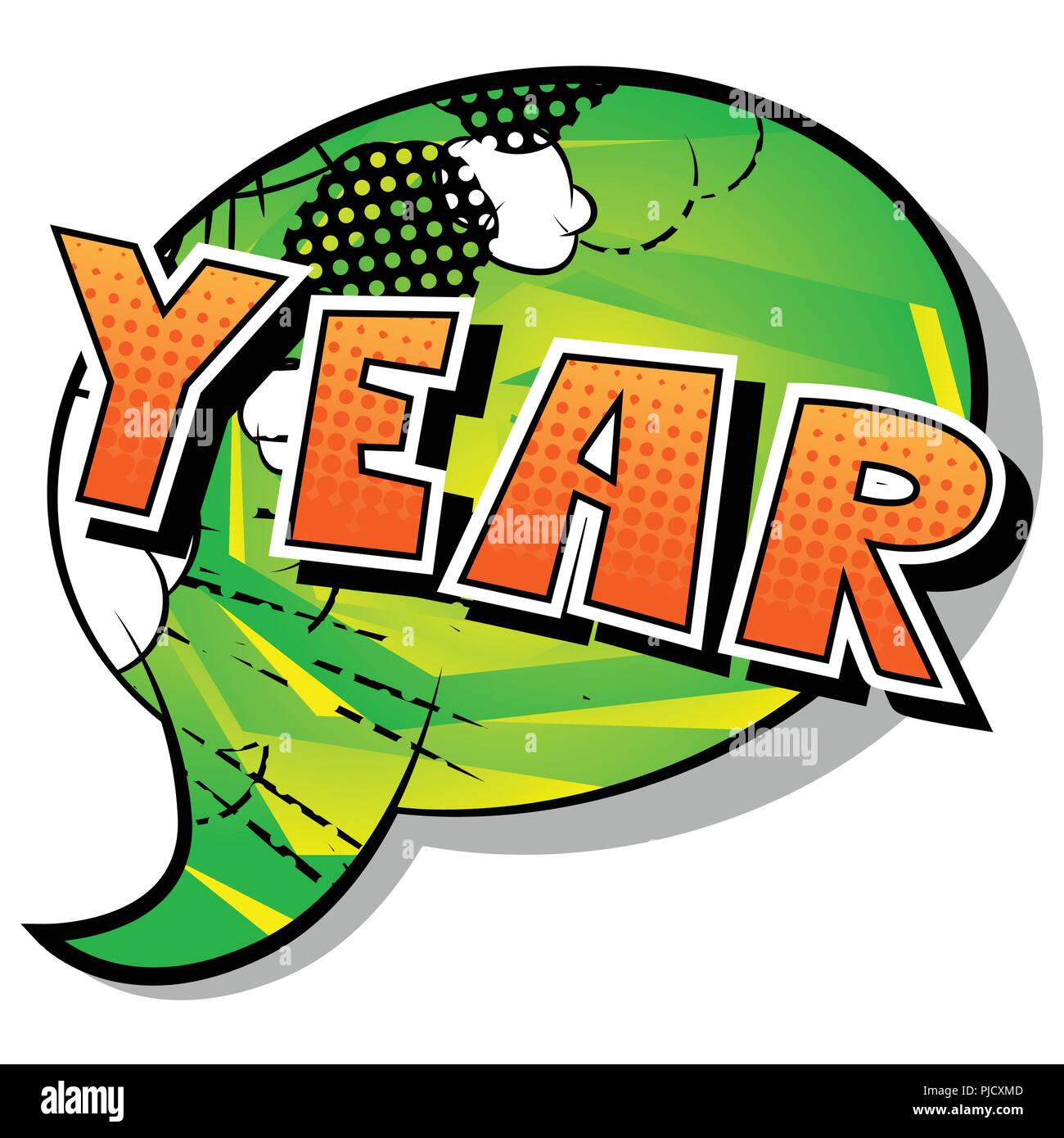 Year - Vector illustrated comic book style phrase. Stock Vector