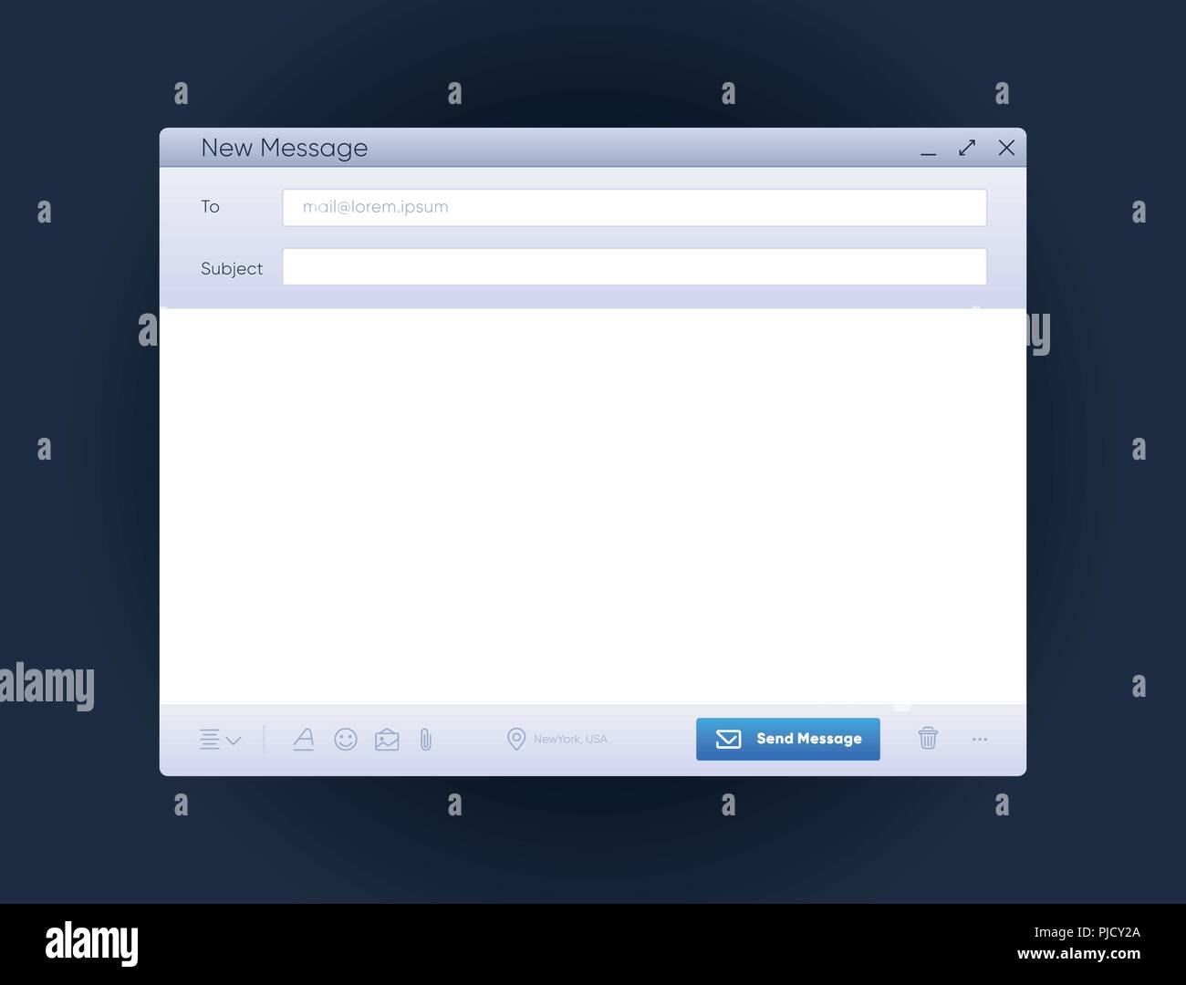 Email message interface with send form Stock Vector Image & Art - Alamy