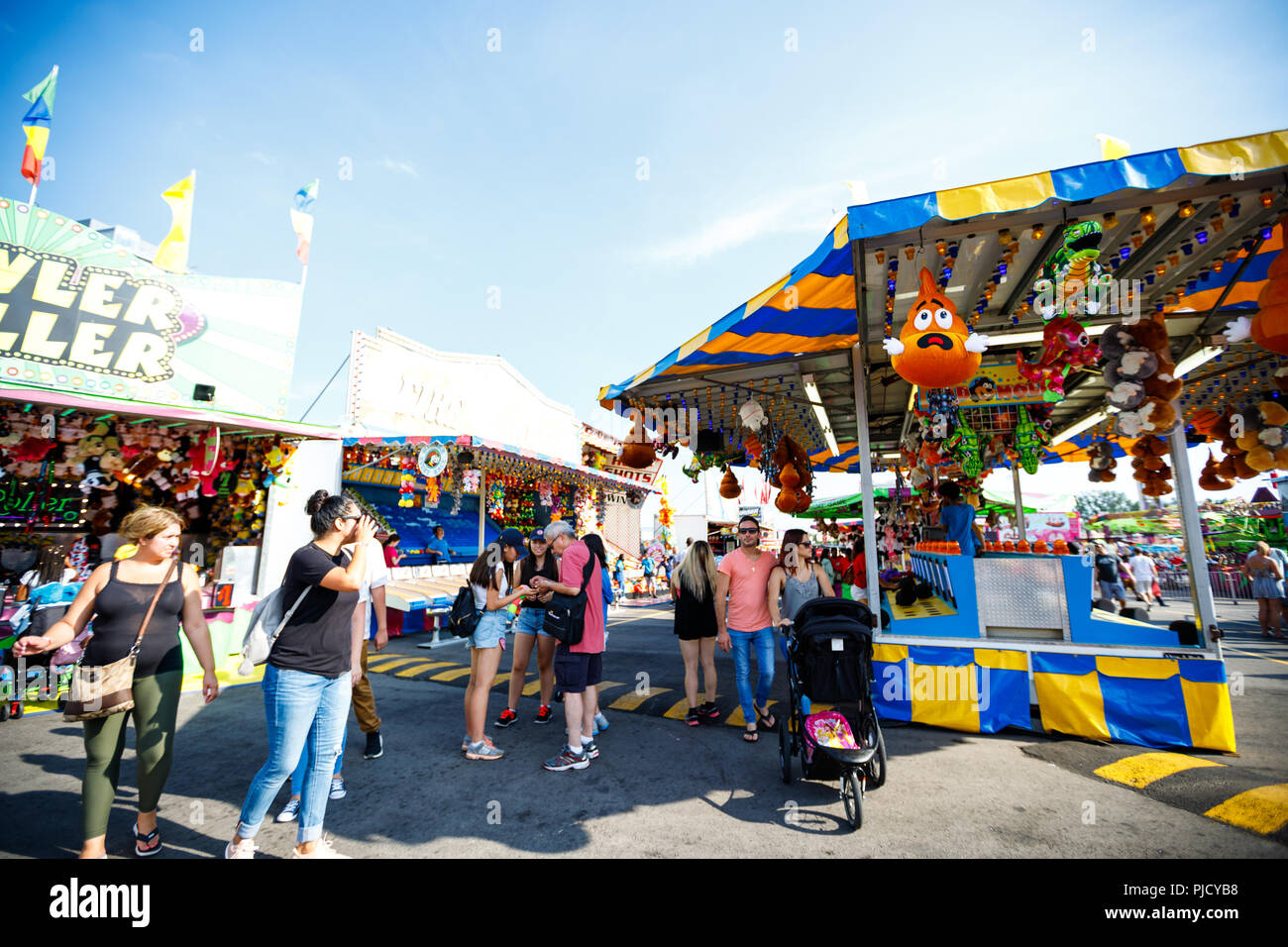 Toronto, Ontario / Canada - September 2 2018: A section of the crowd showing people and various vendors at the annual CNE event Stock Photo