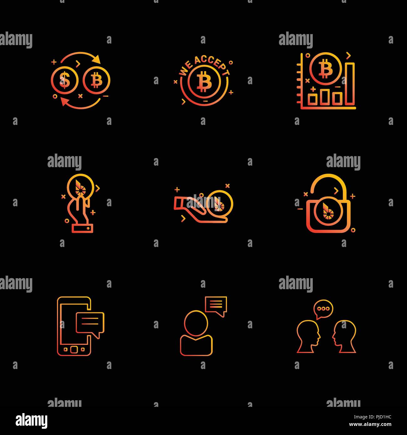 Bit Coin Crypto Currency Graph Chart Lock Unlock Mobile - 
