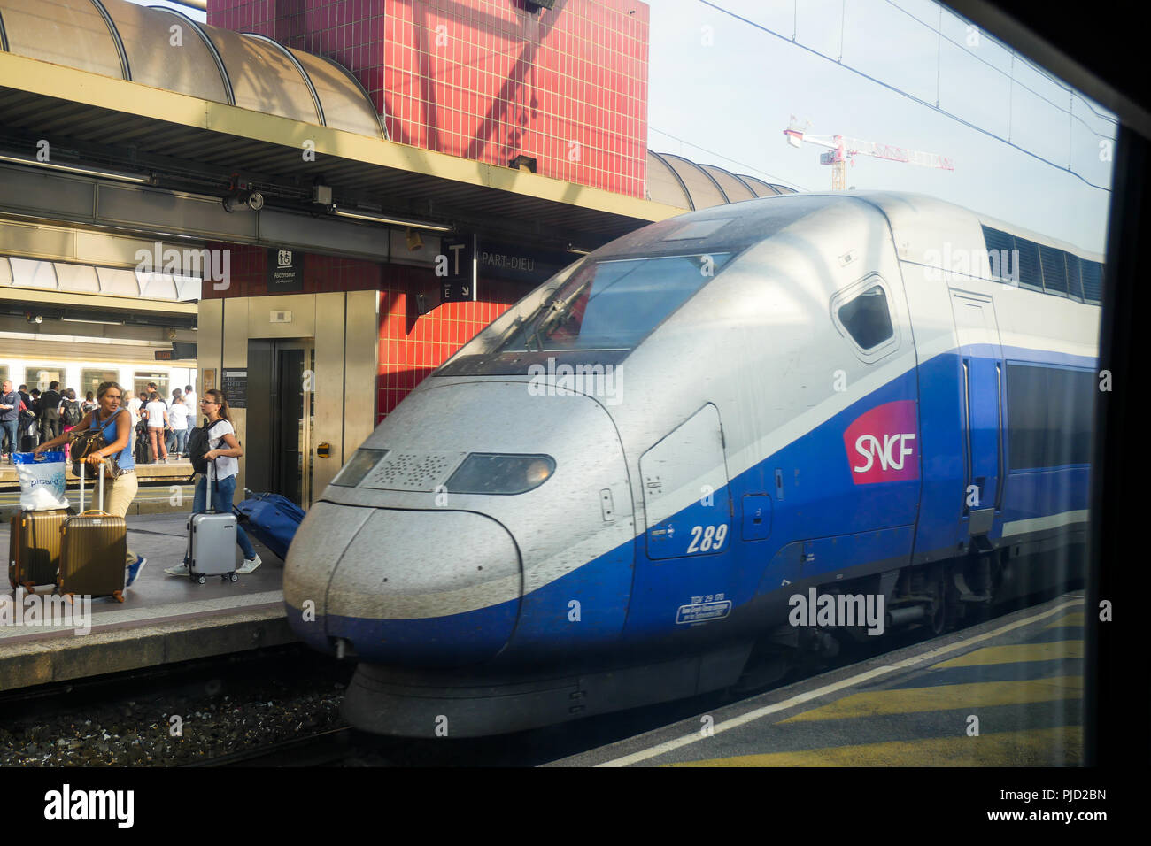 TGV at Part-Dieu Railway station, Lyon, Rhone-Alps region, France Stock Photo