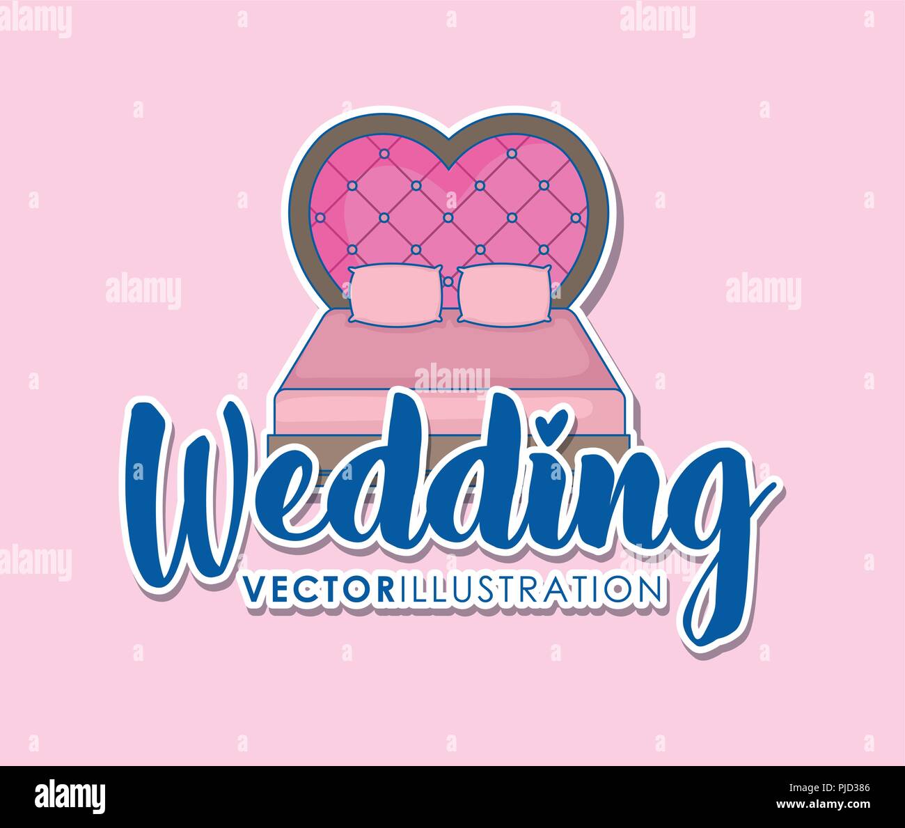 wedding card with just married bed vector illustration design Stock Vector Image & Art Alamy