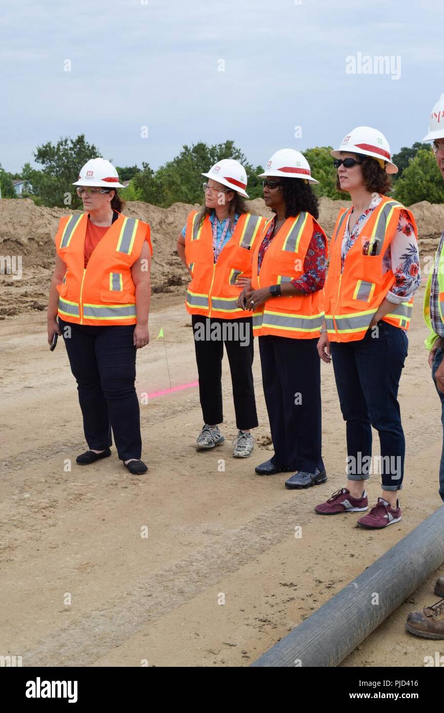 U.S. Army Corps of Engineers Headquarters Senior Program Manager Yvonne Prettyman-Beck visits levee construction sites and flood risk management features in Sacramento, California, July 13, 2018. Stock Photo