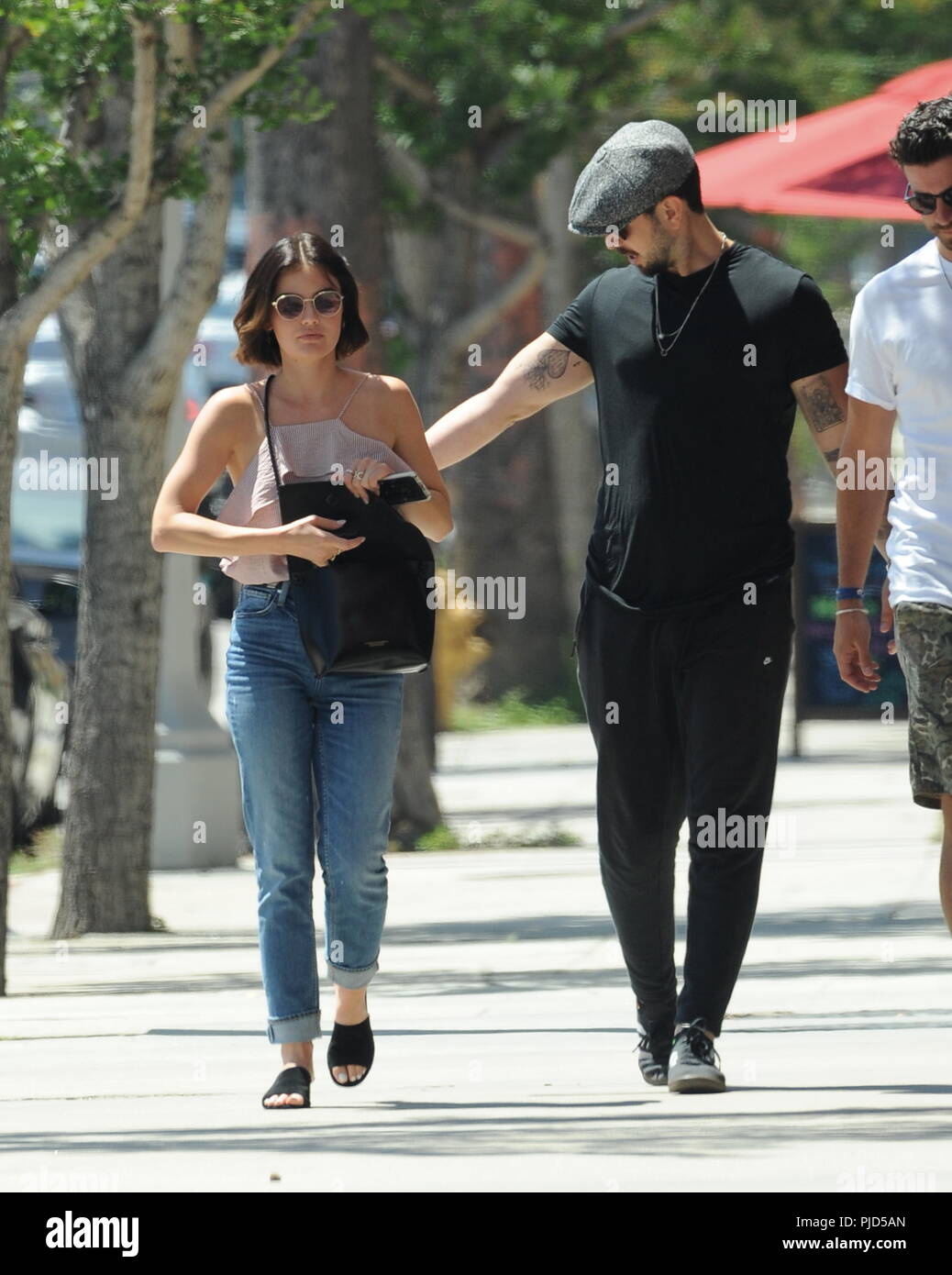 Actress Lucy Hale grabbing lunch with ashley greene's husband Paul