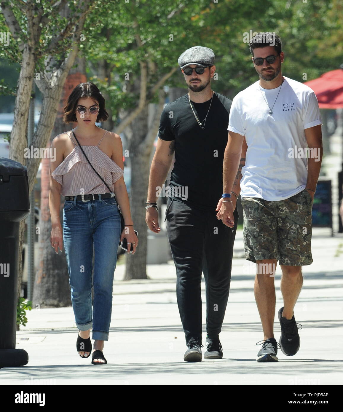 Actress Lucy Hale grabbing lunch with ashley greene's husband Paul
