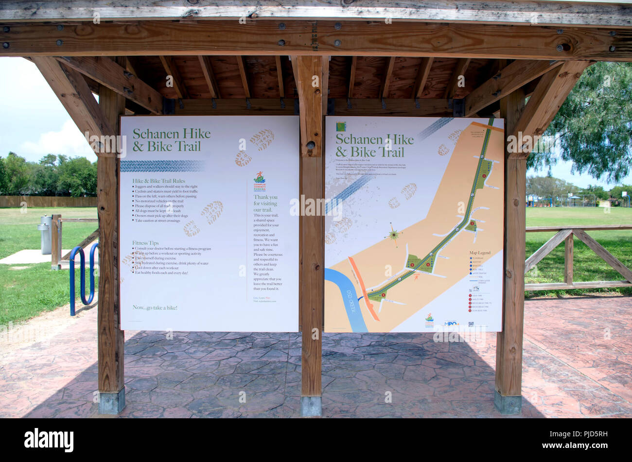 Hike and bike trail map hi res - Schanen Hike And Bike Trail Sign At The Cedar Pass Trailhead Corpus Christi Texas Usa PJD5RH 