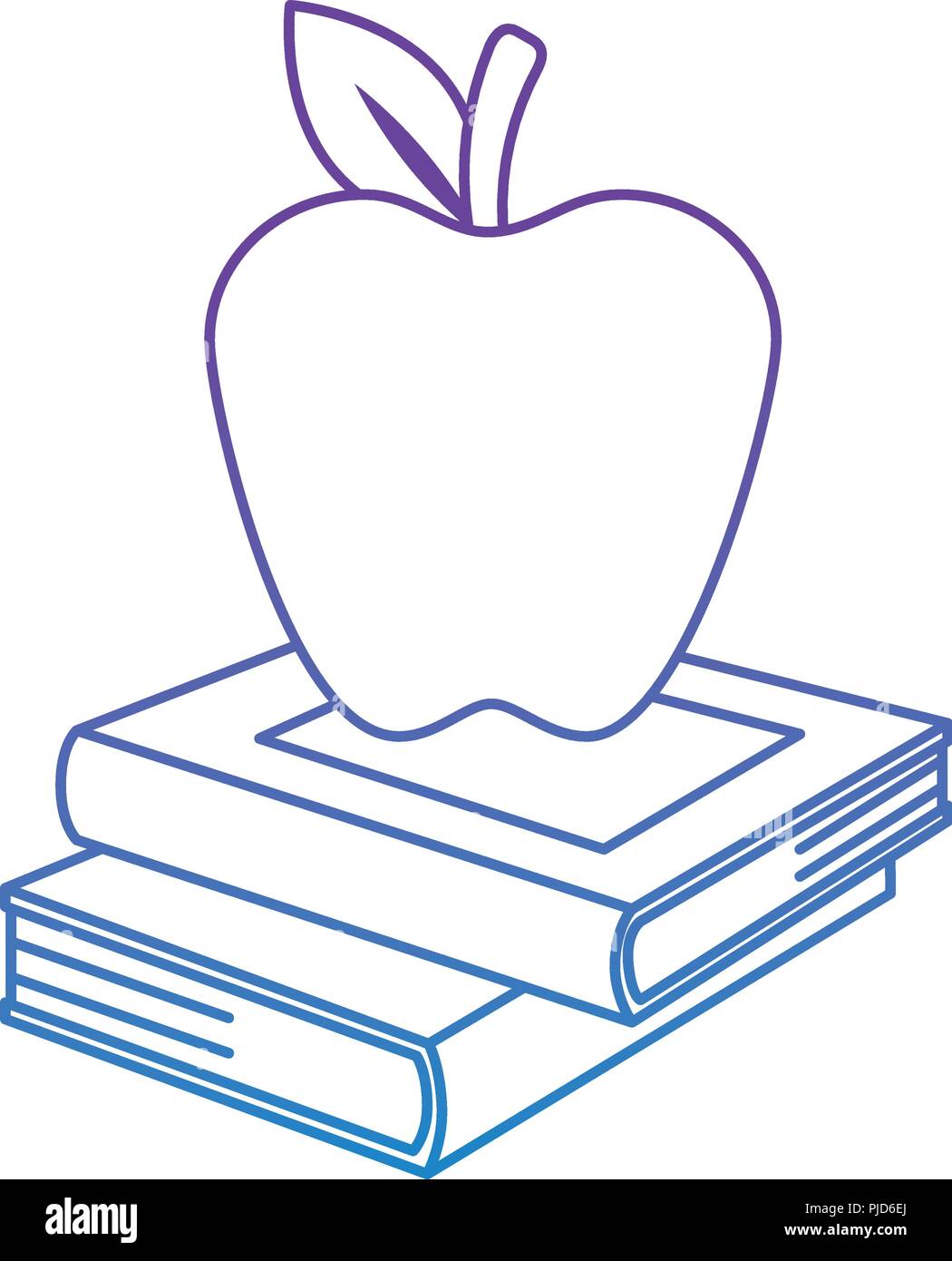 pile text books and apple vector illustration design Stock Vector Image