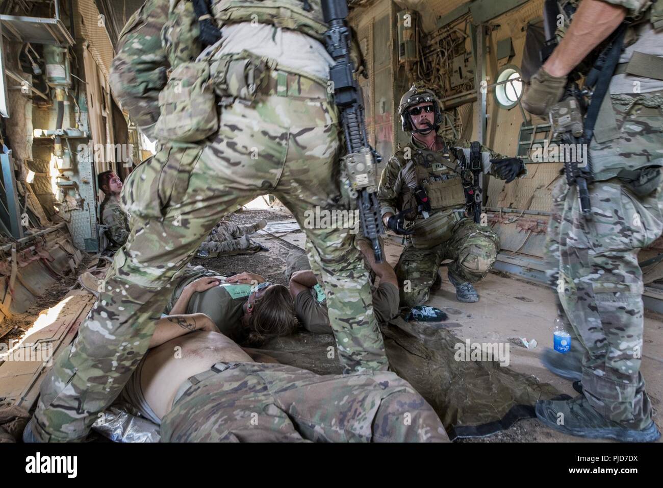 Battlefield Airmen assigned to the 52nd Expeditionary Rescue Squadron ...