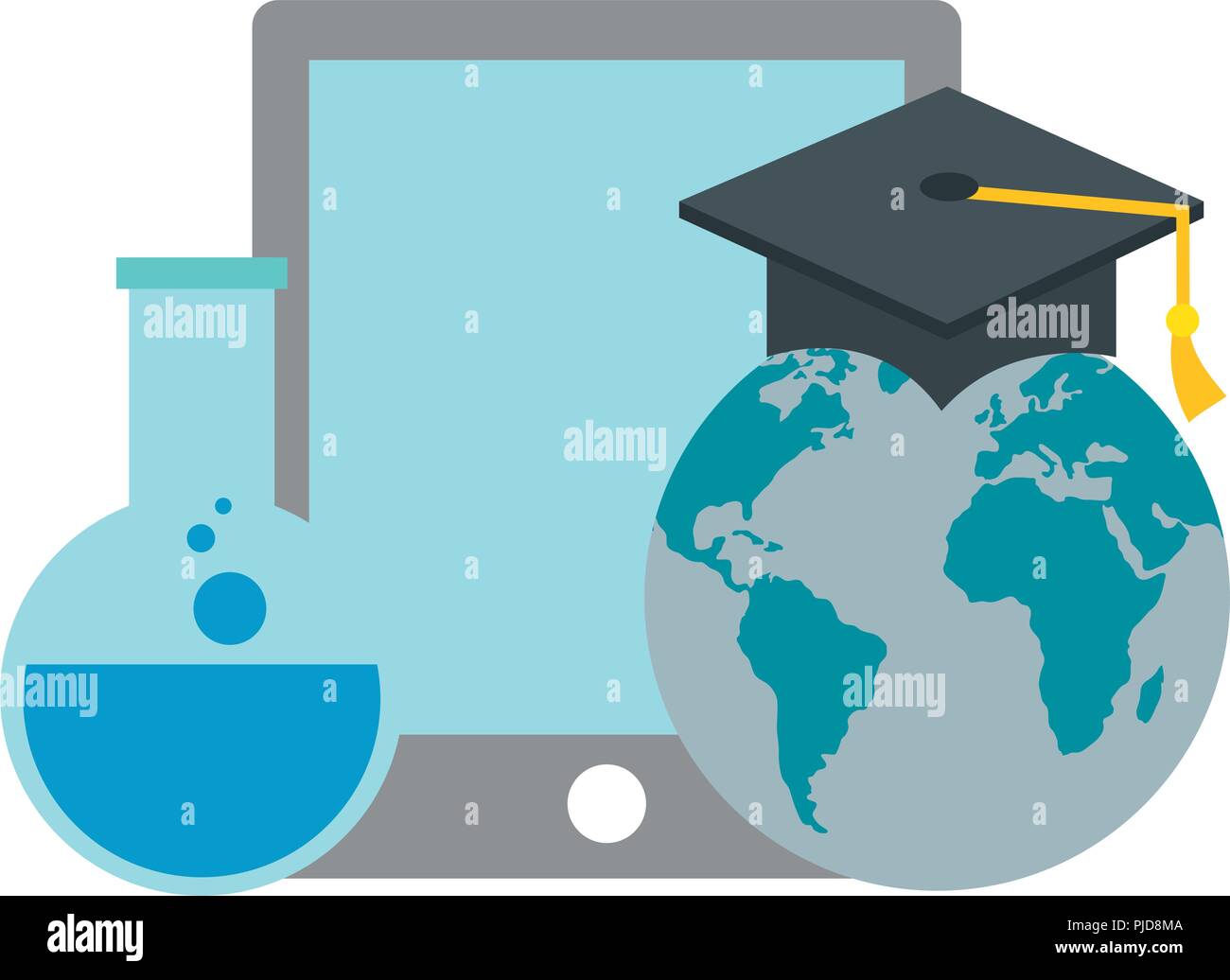 planet graduated with tablet and tube test Stock Vector Image & Art - Alamy