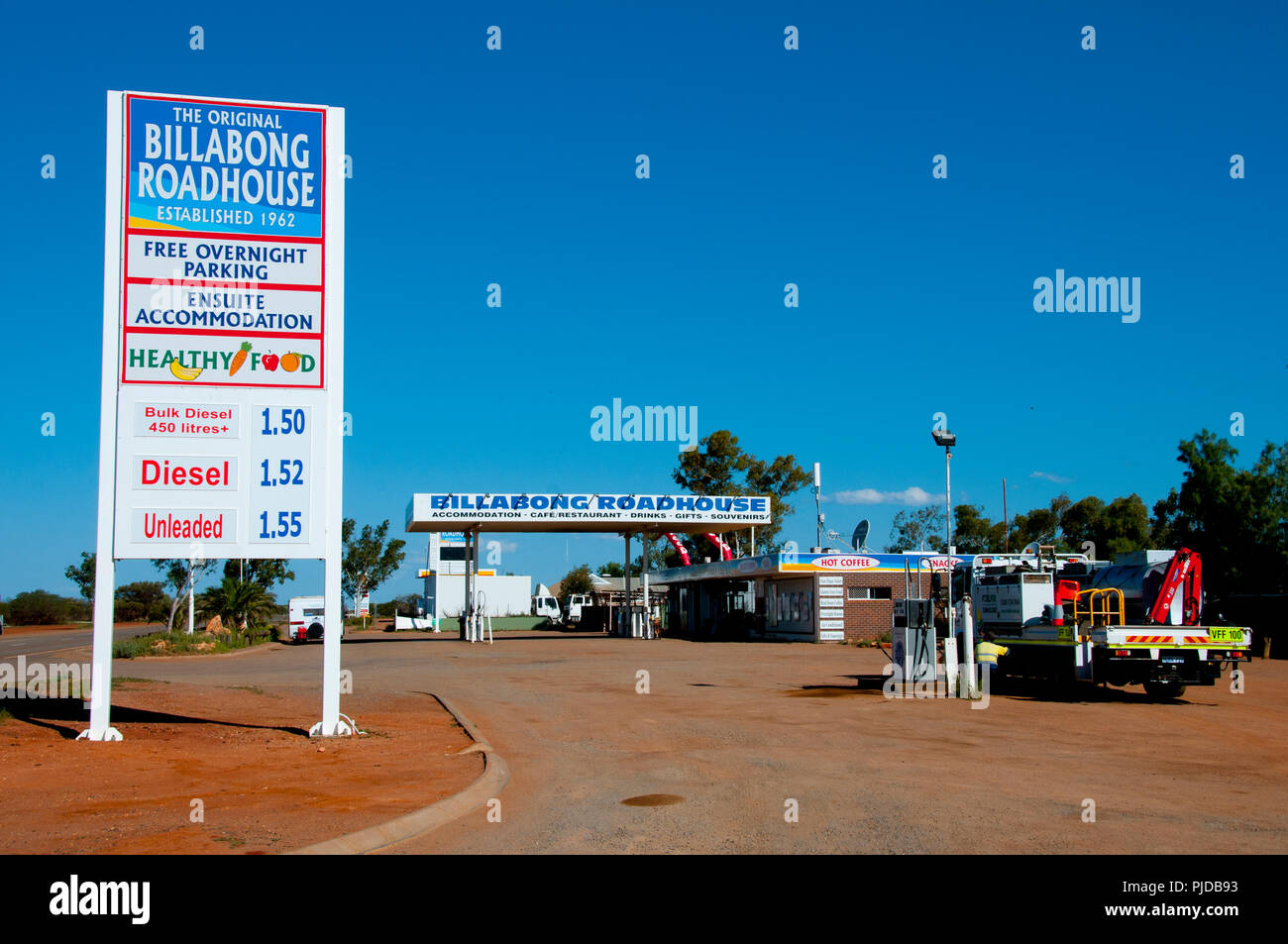 BILLABONG, AUSTRALIA - August 20, 2018: Historic Billabong Roadhouse opened and operating since 1962 Stock Photo