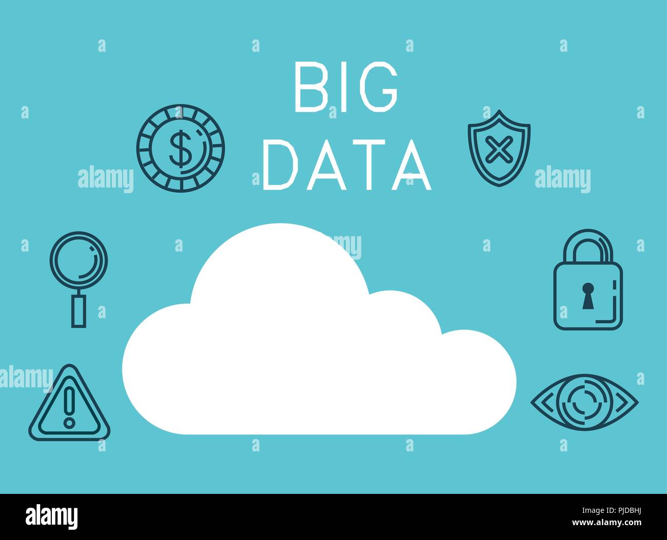 cloud computing with big data icons vector illustration design Stock ...